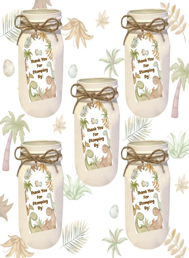 Serencatcher 50pcs Dinosaur Thank You Tags, Boho Dinosaur Baby Shower Decorations Thank You for Stomping by Gift Name Tags with String Beige Color for Dino Roar Birthday Gender Reveal Party Favors - Image 5